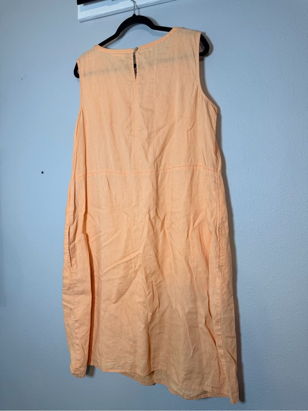 J. Jill Linen Sleeveless Dress Size XL Tall Orange Midi Summer Lagenlook - Picture 6 of 10